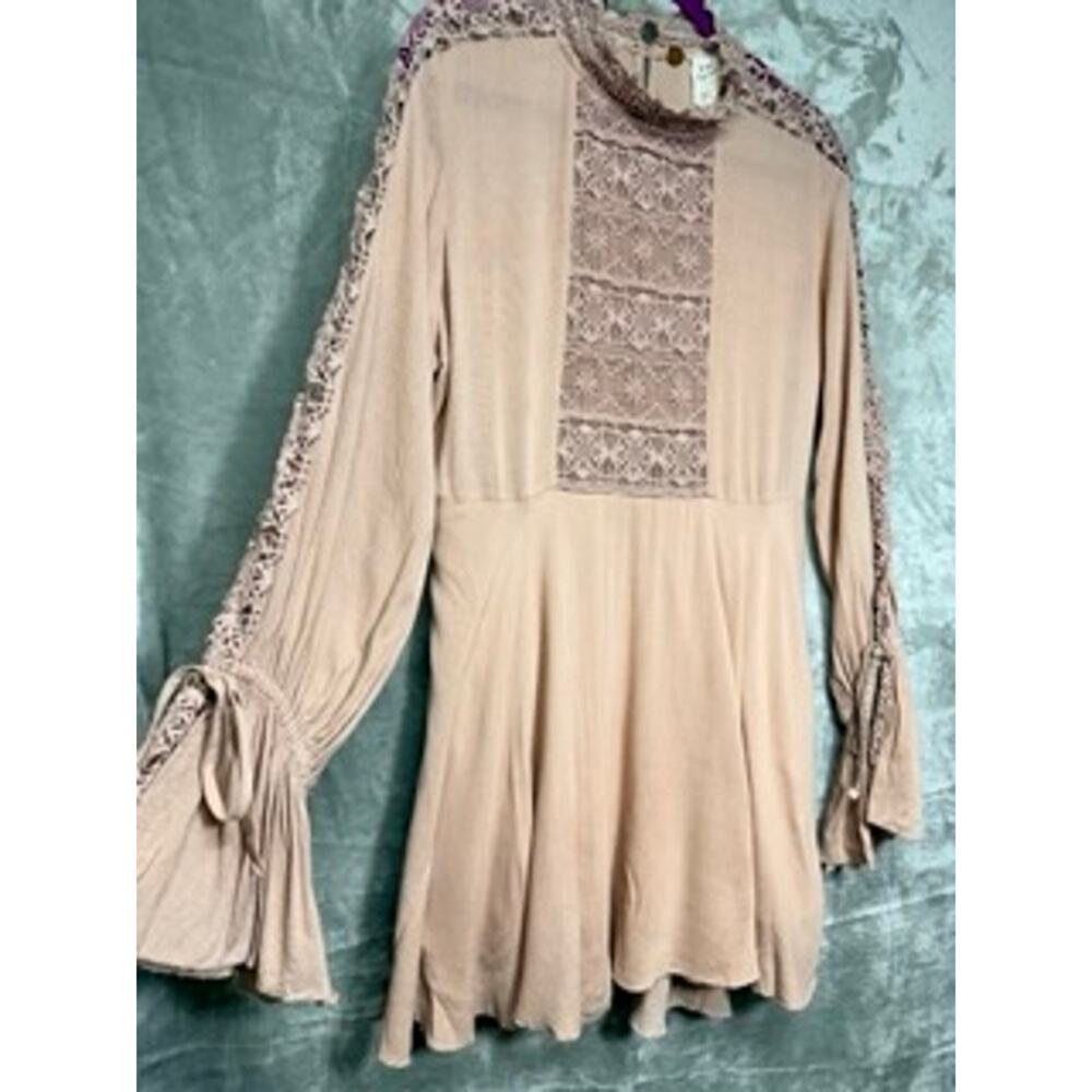 Free People FP One Blush Lace Boho Tunic Dress Women's L - Picture 7 of 11